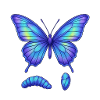 Blue gradient butterfly