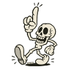 Raised skeleton index finger