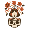 Fleurs, crâne et musique