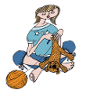 Mädchen häkelt Teddy