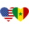 USA Senegal  Flagge Herz