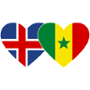 Iceland Senegal Flag Hands Heart Shape