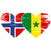 Norway Senegal Flag Heart