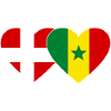 Danemark Sénégal Drapeau Coeur
