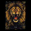 Roaring Golden Lion Poster Design
