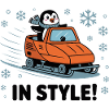 Penguin Snowmobile in Style