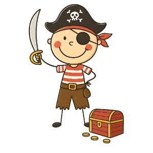 Cartoon Piraten Junge Kinder Schatz T-Shirt