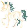 Pastell-Einhorn Skelett