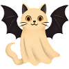 Cuddly cat with bat wings