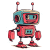 Retro Robot Cartoon