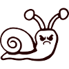 Snail angry angry angry unhappy upset