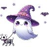 Hexen‑Geist mit Skelett‑Hund – Halloween Shirt