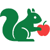 Green Squirrel with Apple