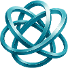 Blue braided knot design