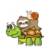 Luiaard schildpad slakken motief dierenliefhebber
