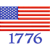 1776 American Flag Embroidered