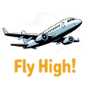 Jet in Sky Illustration Fly High