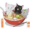 Süßes Otaku-Katzen-Ramen-Shirt