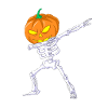 Dabbing Skeleton Pumpkin