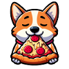 Corgi Pizza Genuss