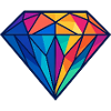 Geometrischer Diamant | Bunt / Regenbogen Design