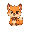 Cuddly fox with heart shape
