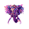 Bunter Elefantenkopf Neon-Splash