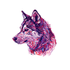 Aquarelle loup néon palette