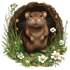 Waldmaus im Blütenportal