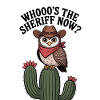 Funny sheriff on cactus