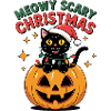 Meowy Scary Christmas Cat