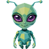 Alien - Cooles Low-Poly-Logo