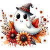 Autumnal Ghost with Flowers – Halloween Shirt