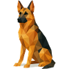 German Shepherd Dog in Low Poly