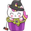Kawaii Cupcake Witch Cat