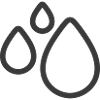 Dreifaches Wassertropfen-Liniensymbol-Logo