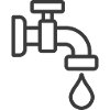 Wasserhahn mit Tröpfchensymbol