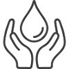 Hands Protecting Water Drop Icon Logo