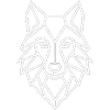 Geometric Wolf Head Line Art