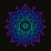 Eye in Neon Mandala