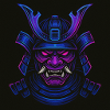 Neon Samurai Mask