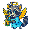 Angel Raccoon Christmas Design