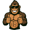 Gorilla Thumbs Up Retro