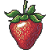 Erdbeere im Pixelstil