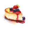 Gâteau au fromage aquarelle Baies