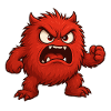 Red rage monster cartoon