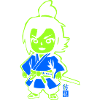 Neon Ninja Chibi in Kimono
