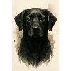 Schwarzer Hund Aquarell