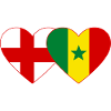 England Senegal Flag Hands Heart Shape