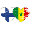 Finlande Sénégal Drapeau Coeur